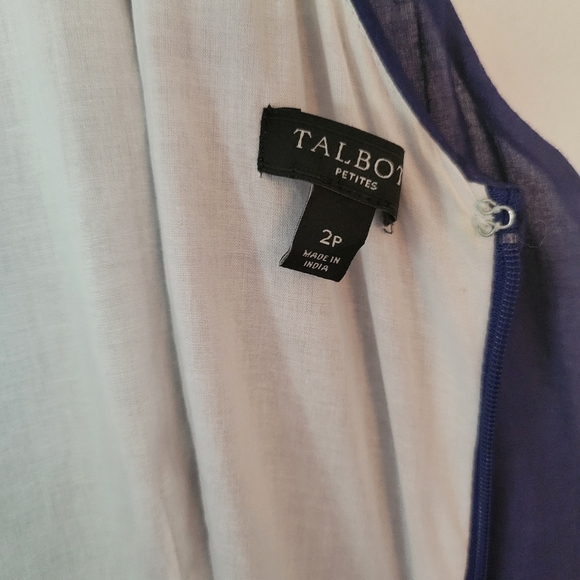 Talbots Petites Womens Navy And White Nautical Pleated Sun Dress Size 2 Petite - Picture 6 of 6